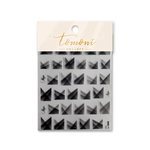 Adesivi per unghie Tomoni sottili e flessibili con disegni a triangolo geometrico grigio