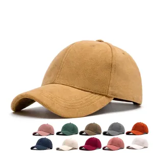 Classic faux suede baseball cap in khaki with multiple color options for men and women