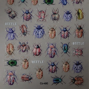 3D jelly beetle nail art stickers with waterproof colorful insect patterns for manicure
