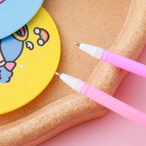 Pink angel fan ballpoint pens with stainless steel tips for creative stationery gifts