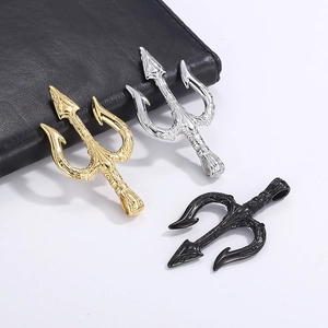 Collier Pendentif Trident En Acier Inoxydable Pour Hommes Style Hip Hop Vintage Bijoux Personnalisés