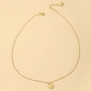 Minimalist Heart Pendant Necklace Gold Color Alloy Clavicle Chain Elegant Fashion Jewelry Accessory For Women Girls