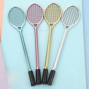 Creative Tennis Racket Shape Gel Ink Pens Plastic Fine Point School Stationery Novelty Kids Student Gift Office Supplies