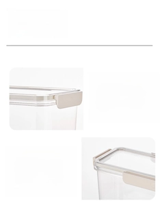 Detail of food-grade PET noodle container with thickened walls and 4-sided locking lid