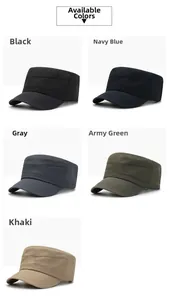 Berretti militari piatti da uomo in nero, blu navy, grigio, verde militare e color kaki