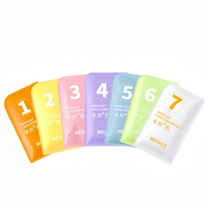 Portable thickened card-sized disposable raincoats in 7 vibrant colors for outdoor travel