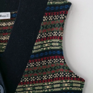 Gilet vintage in maglia jacquard con scollo a V e motivi geometrici colorati chic