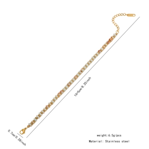 Detailed specs for the beaded stainless steel bracelet with dimensions and weight info