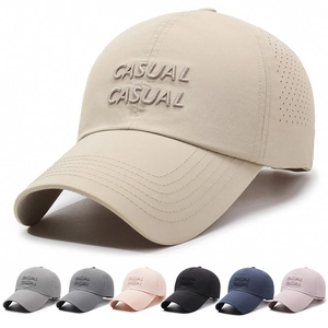 Unisex Baseball Cap Quick Dry Breathable Polyester Laser Perforated Casual Outdoor Sport Sun Hat Adjustable Buckle
