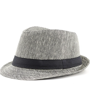 Classic Fedora Hat Paper Straw Woven Sun Protection Summer Beach Travel Retro Jazz Cap For Men