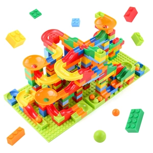 Ensemble de Blocs de Construction de Circuit de Billes DIY pour Enfants Jouet de Construction Éducatif Cadeau pour Garçons et Filles Jeu de Labyrinthe