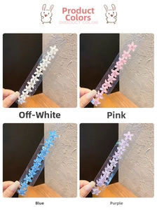 Mini floral hair clips in four colors with rhinestone details for girls' hairstyling