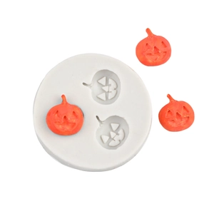 Stampo in silicone per zucche di Halloween con tre cavità per decorazioni fai-da-te