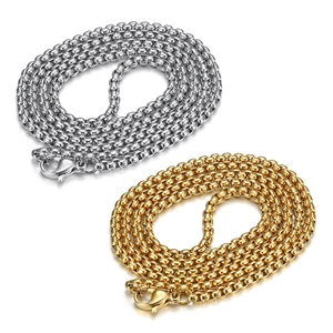 Box Chain Necklace Stainless Steel 18K Gold Plated Square Link Venice Chain Hip Hop Simple Jewelry For Men Women