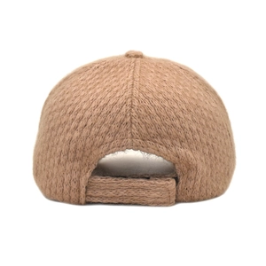 Brown fluffy faux fur baseball cap with adjustable strap back for autumn and winter
