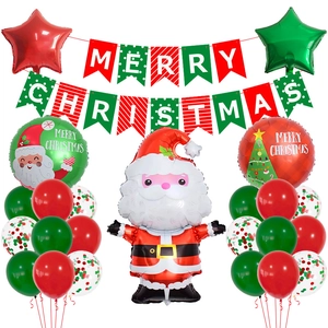 Kit de ballons de Noël avec Père Noël, étoiles et bannière pour décoration de fête