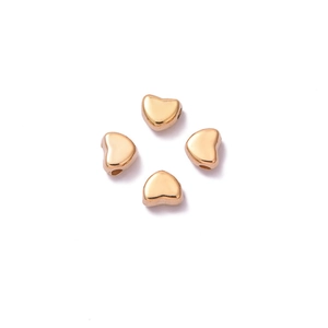 Polished gold CCB heart spacer beads for DIY jewelry making and bracelet necklaces