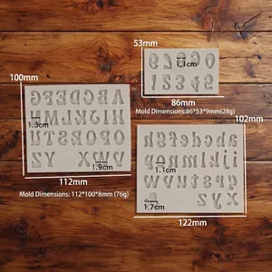 3-piece set of letter and number silicone molds for DIY cake decorating and baking