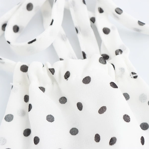 Robe longue à pois avec volants et bretelles à nouer pour femme style champêtre