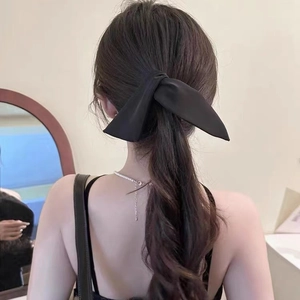 Molletta Banana Con Grande Fiocco In Raso Supporto Verticale Per Coda Di Cavallo Accessorio Capelli Elegante Per Donna Stile Coreano