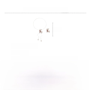 Detailed specs of the Christmas deer long necklace with alloy and water drill details
