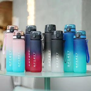 32oz gradient sports water bottle with lockable flip lid and portable nylon strap