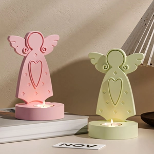 DIY angel wings candle holder silicone mold for Christmas gypsum and resin ornaments
