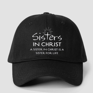 Sisters In Christ Baseball Cap Christian Religious Cross Print Adjustable Polyester Breathable Sun Shade Hat