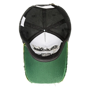 Vintage 1969 embroidery baseball cap with distressed brim and contrast 100% cotton design
