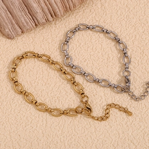 Polished 14K gold and silver minimalist chain bracelets with lobster clasp and extender