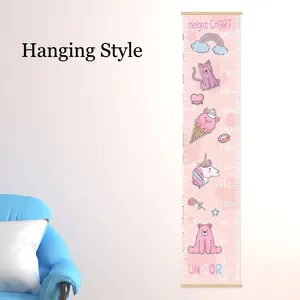 Hanging unicorn cartoon height growth chart for kids room wall decor measuring 60-190cm