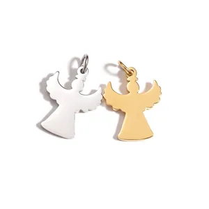 Pendentif Ange Minimaliste 304 Acier Inoxydable Silhouette Charme Dessin Animé Pour Création Bijoux DIY Collier Chaîne Accessoires