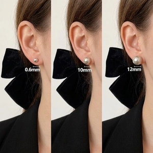 Boucles D'oreilles Puces Künstliche Perles Imitation Alliage Avec Tige En Argent Bijoux Luxe Minimaliste Pour Femmes