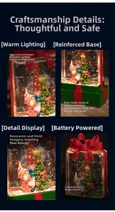 Détails de la lanterne de Noël Père Noël avec matériau PE et compartiment à piles