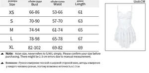 Tableau des tailles détaillé pour la robe d'été en dentelle ajustée, du XS au XL avec mesures