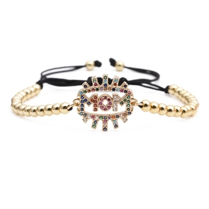 Gold MOM adjustable bracelet with colorful cubic zirconia for Mother's Day gift