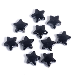 Scattered shiny black ceramic star beads for DIY handmade jewelry and craft accessories