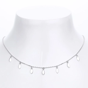 Elegante S925 Sterling Silber Schlüsselbeinkette mit sieben kleinen Blattanhängern