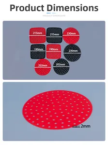 Guide des tailles pour tapis en silicone carrés et ronds pour friteuse à air chaud