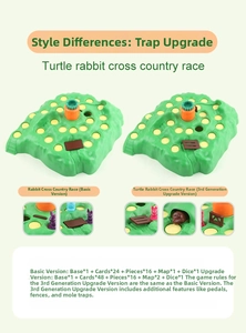 Comparison showing regular and upgraded Rabbit Trap board game with new trap features
