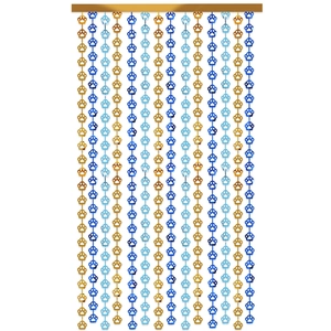 Blue and gold pet paw laser foil curtain for birthday party background decoration