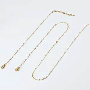 Minimalist Lip Chain Necklace Women Gold Plated Stainless Steel Chic Flat Oval Link Jewelry