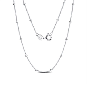 S925 Sterling Silber Kugelkette mit Italien-Stempel und polierter Oberfläche
