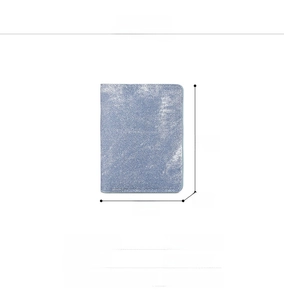 Detailed size specifications for the light blue slim PU leather card holder wallet