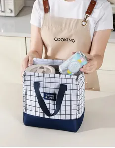 Detail of insulated lunch bag showing the interior aluminum foil lining for food freshness
