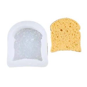 Macro detail of toast-shaped silicone mold with a textured realistic sponge-like sample