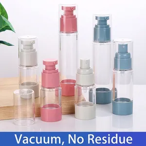Airless Pump Spray Lotion Bottles Refillable Travel Cosmetic Container Vacuum Press Plastic Portable Transparent