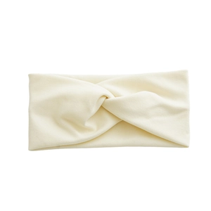 Minimalist beige twisted knot fabric headband for women soft winter hair accessory style