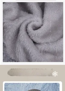 Close-up of thick grey fleece lining on children's winter hat for thermal protection