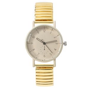Women's Quartz Watch Elastic Metal Expansion Band Round Dial Arabic Numerals Heart Detail Minimalist Fashion Wristwatch